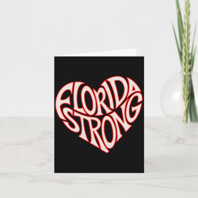 Carte Florida Strong Heart State Pride Tygraphy T Shirt  (Devant)