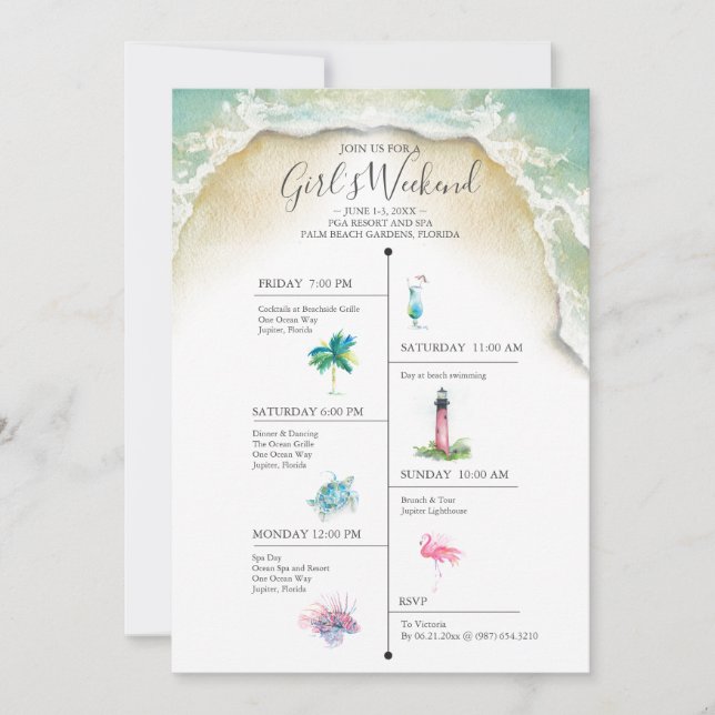Carte Florida Weekend Timeline Destination Mariage (Devant)