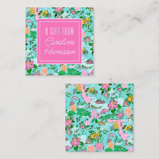 Carte Floride Preppy Palm Beach Motif Imprimer (Devant / Derrière)