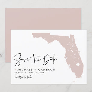 Carte Floride rose vif Script minimaliste moderne