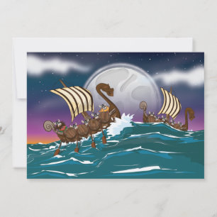 Carte Flotte d'invasion de Vikings de dessin animé