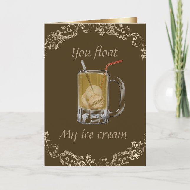 Carte Flotteur de bière de racine "vous flottez ma crème (Devant)