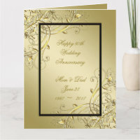 Flourish Gold Black 50th 8.5x11 Anniversaire