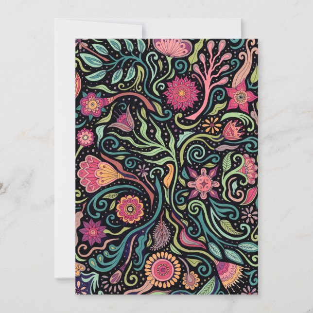 Carte Flower Art Folk (Devant)