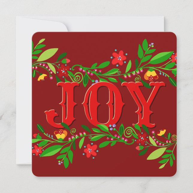Carte Flower Berry Joy Flat Holiday (Devant)