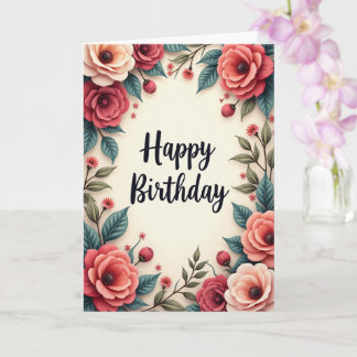 Carte Flower Birthday Card for Her