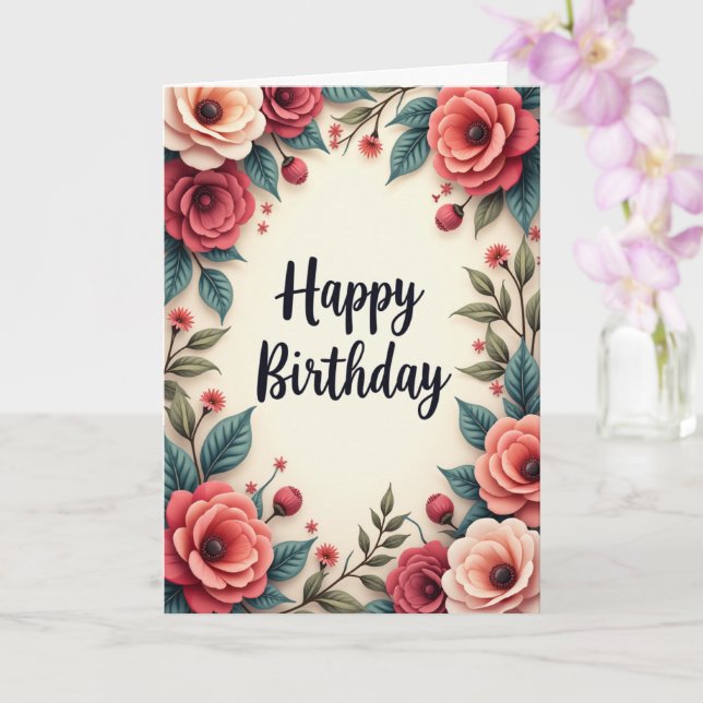 Carte Flower Birthday Card for Her (Orchidée)