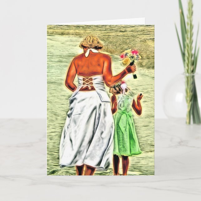 Carte Flower Girl and Bride, Mariage Félicitations (Devant)