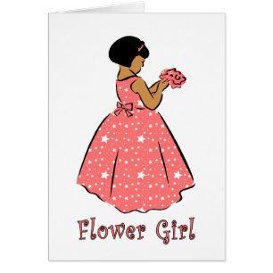 Carte : Flower Girl in Coral