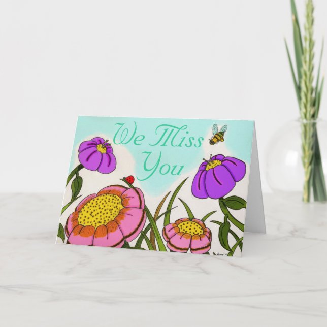 Carte Flower Meadow "We miss You" (Devant)