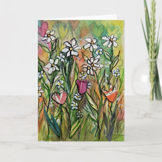 Carte Flowers and Hearts for You (Devant)