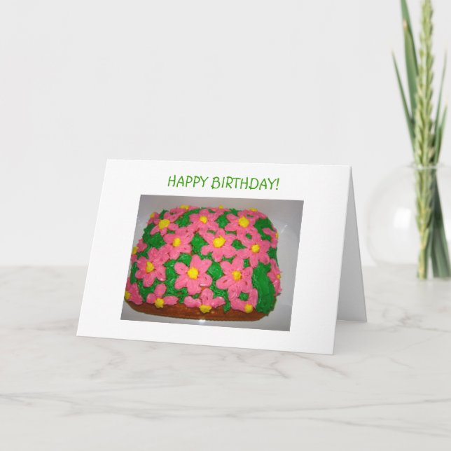 Carte FlowersCake rose, JOYEUX ANNIVERSAIRE ! (Devant)