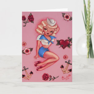 Carte Fluff Little Blonde Sailor Girl Card