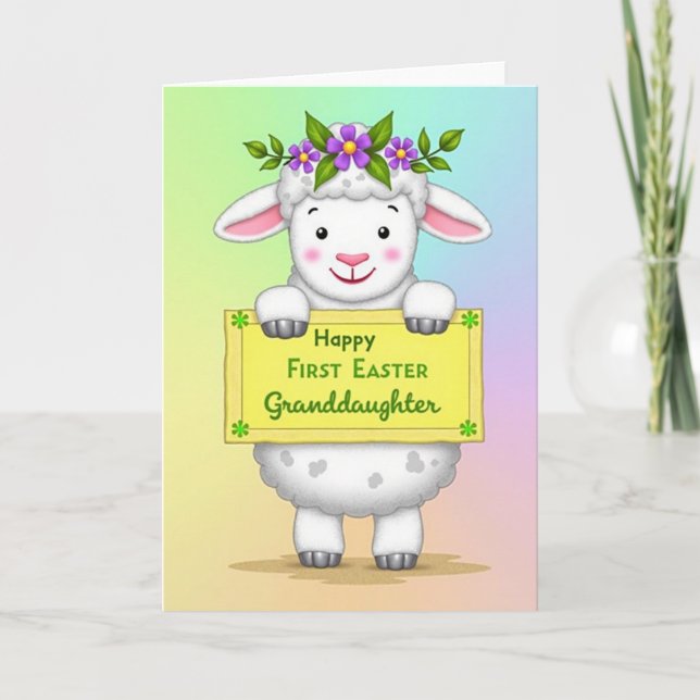 Carte Fluffy Lamb Easter Message Card (Devant)