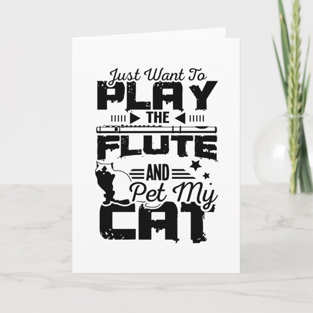Carte Flûte et chat (Devant)