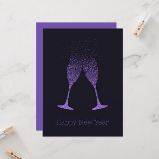 Carte Flûtes à Champagne Bonne Année Points
