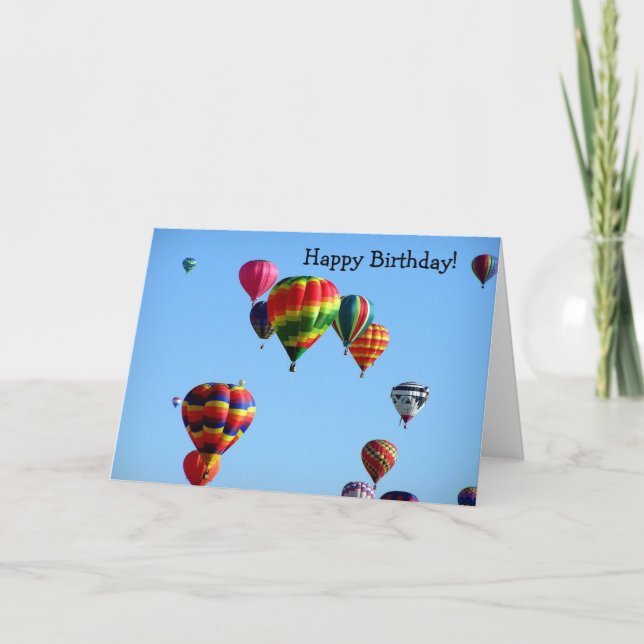 Carte Fly high: Happy Birthday Card aux Nalloons hot-air (Devant)