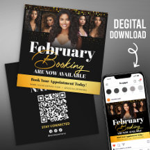 Carte Flyer Black Gold Photo Hair Stylliste