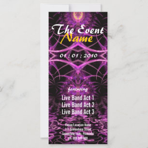 Carte Flyer Fuschia Fractal Imaginaire Party