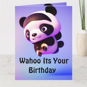 Carte Flying Baby Panda, Jumbo Birthday Card