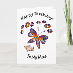 Carte Flying Butterfly Flower