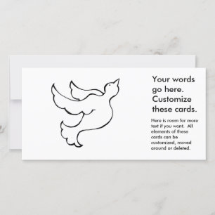 Carte Flying colomb espoir oiseau amusant dessin simple 