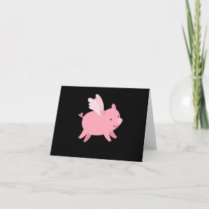 Carte Flying Pig with Wings Fly Pig Lovers