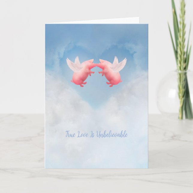 Carte Flying Pigs Incroyable Love (Devant)