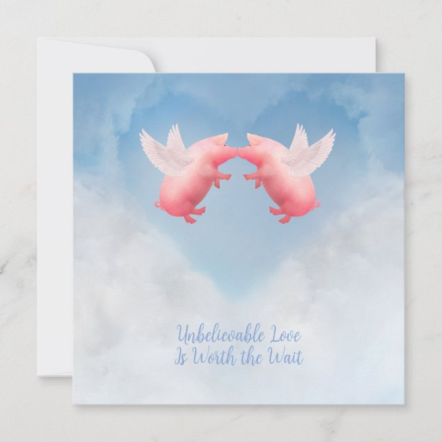 Carte Flying Pigs Incroyable Love (Devant)