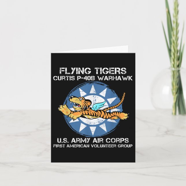 Carte Flying Tigers Curtis P-40b Warhawk World War 2 Air (Devant)