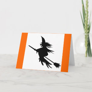 Carte Flying Witch Shadow Vintage Halloween classique