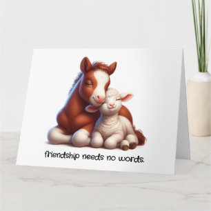 Carte Foal & Lamb Best Friends Partagez un moment de con
