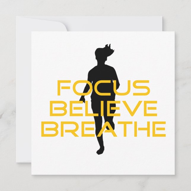 Carte Focus Croire Respirer Jaune Courir Fitness (Devant)