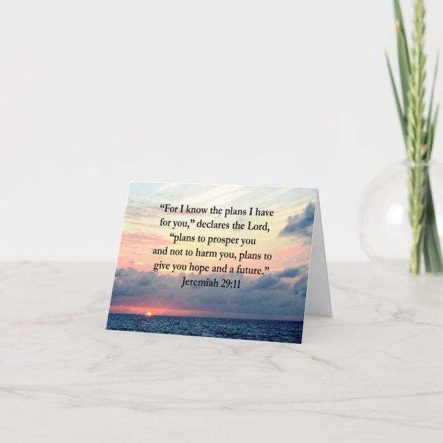 CARTE FOI À JEREMIAH 29:11 SUNRISE VERSE (Devant)