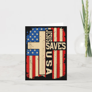 Carte Foi chrétienne Jésus sauve Usa Patriotique América