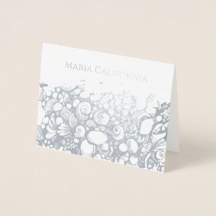 Carte Foil argent Seashing