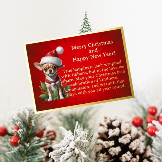 Carte Foil Chihuahua à Santa Hat (Créateur téléchargé)