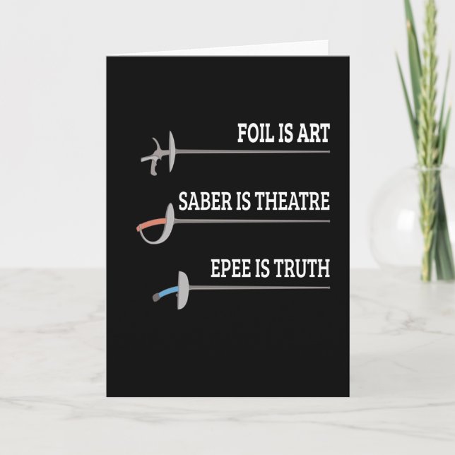 Carte Foil Is Art Fencing Fencer Epee Fencing (Devant)