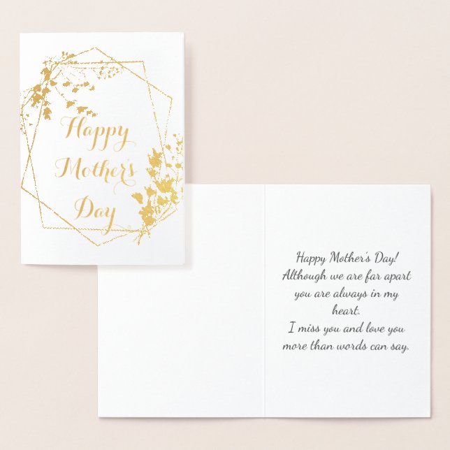 Carte Foil Mère's Day Card, Joyeuse Fête de Maman (Affichage)