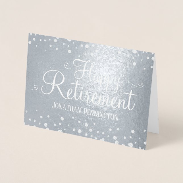 Carte Foil personnalisée de retraite heureuse (Devant)