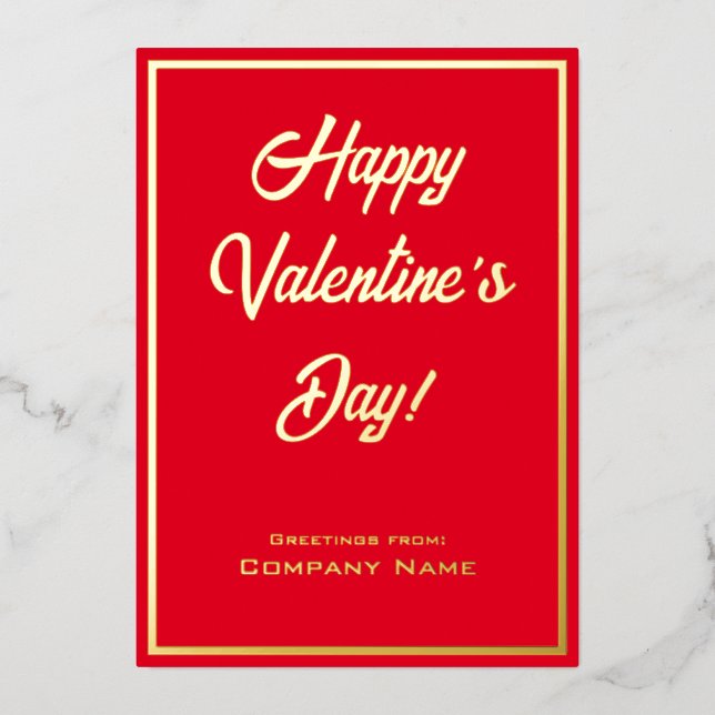 Carte Foil Red and Gold Business Valentine (Recto)