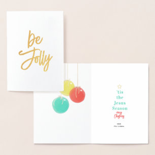 Carte Foil Sparkly Christmas Balls