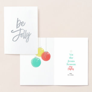 Carte Foil Sparkly Christmas Balls