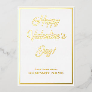 Carte Foil Valentine pour affaires blanc et or