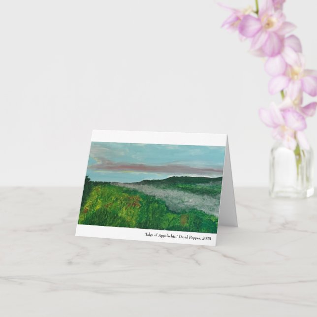 Carte Folded greeting card with Appalachian landscape (Orchidée)
