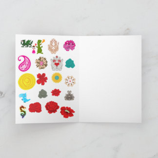 Carte Folded Greeting Cards | Floral Dragon Art