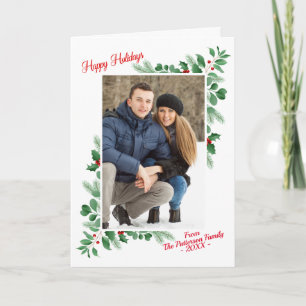 Carte Foliage d'hiver moderne Joyeux vacances photo