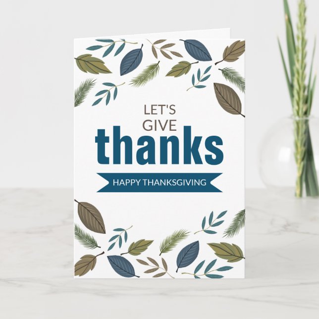 Carte Foliage moderne, Remercions, Thanksgiving (Devant)