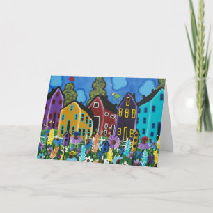 Carte FOLK ART Busy Bee BY LORI EVERETT GREETING cards