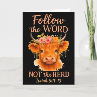 Carte Follow The Word Not Herd Christian Highland Cow De
